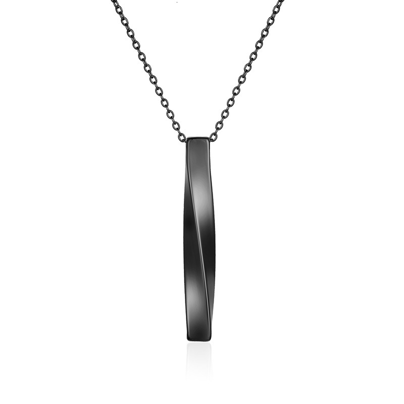 Luxury Jewelry Designer Jewelry Trendy Mobius Necklace INS Harajuku Minimalist Spiral Bar Pendant Titanium Steel Couple Necklace Sweater Chain