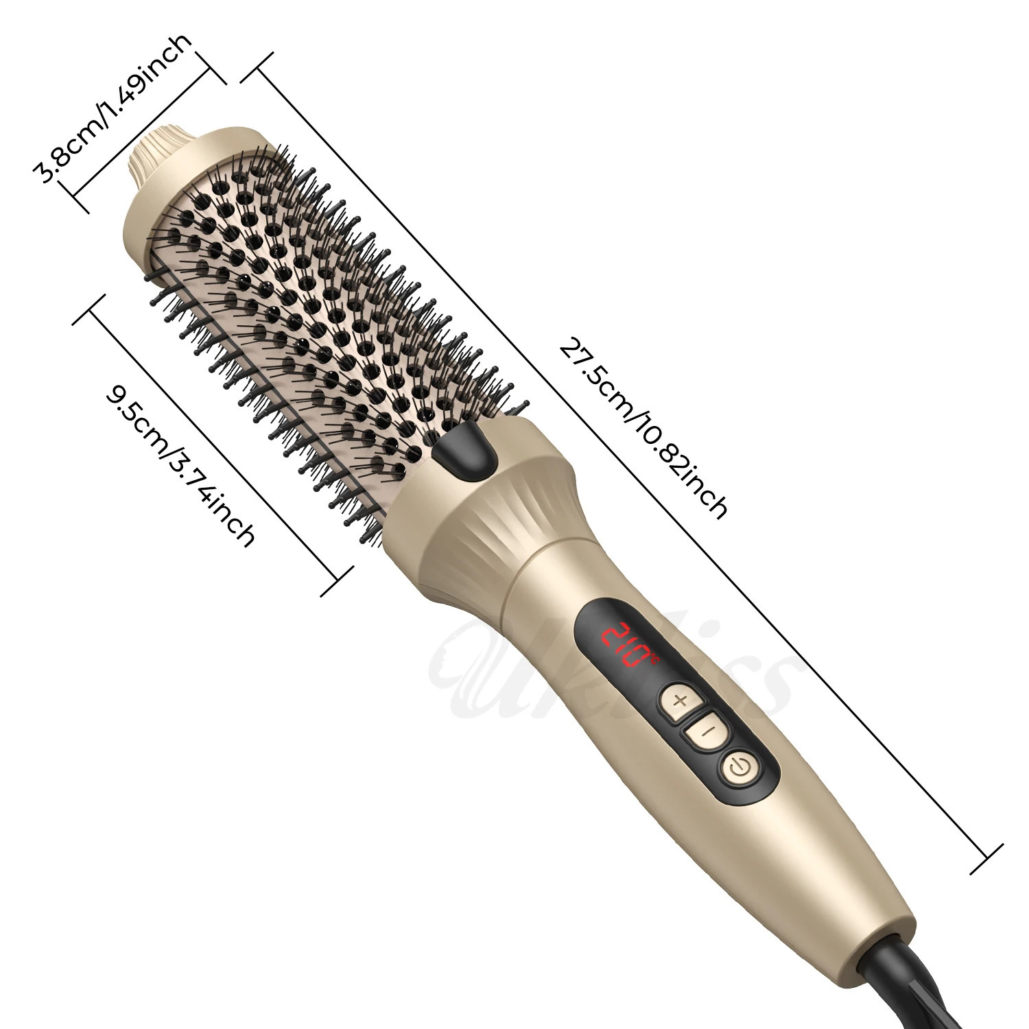 Hair Volumizing Comb Heated Curling Brush 10 Temperature Setting Hair Styling Tool Heating Round Brush Professional Curling Iron 250712