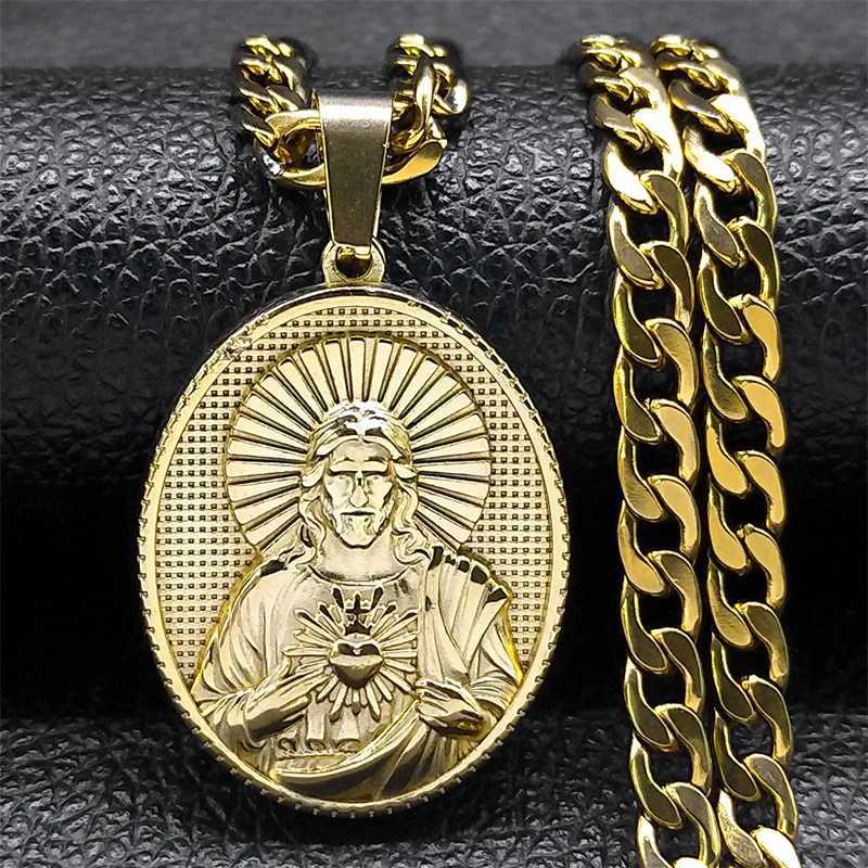 2024 New Stainless Steel Necklace Fashion Circular 3D Relief Pattern Pendant Titanium Steel Match Men and Women W250712