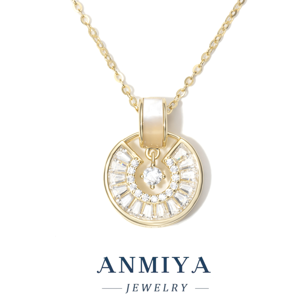 Certified 925 Sterling Silver Modernist Geometric Necklace Coin Charm Pendant Design Minimalist Everyday Jewelry for Outings