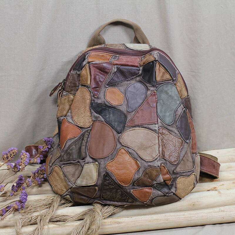 Retro Genuine Women's Backpacks Casual Handmade Design Handbags Top Layer Leather Backpackage Shoulder Bags
