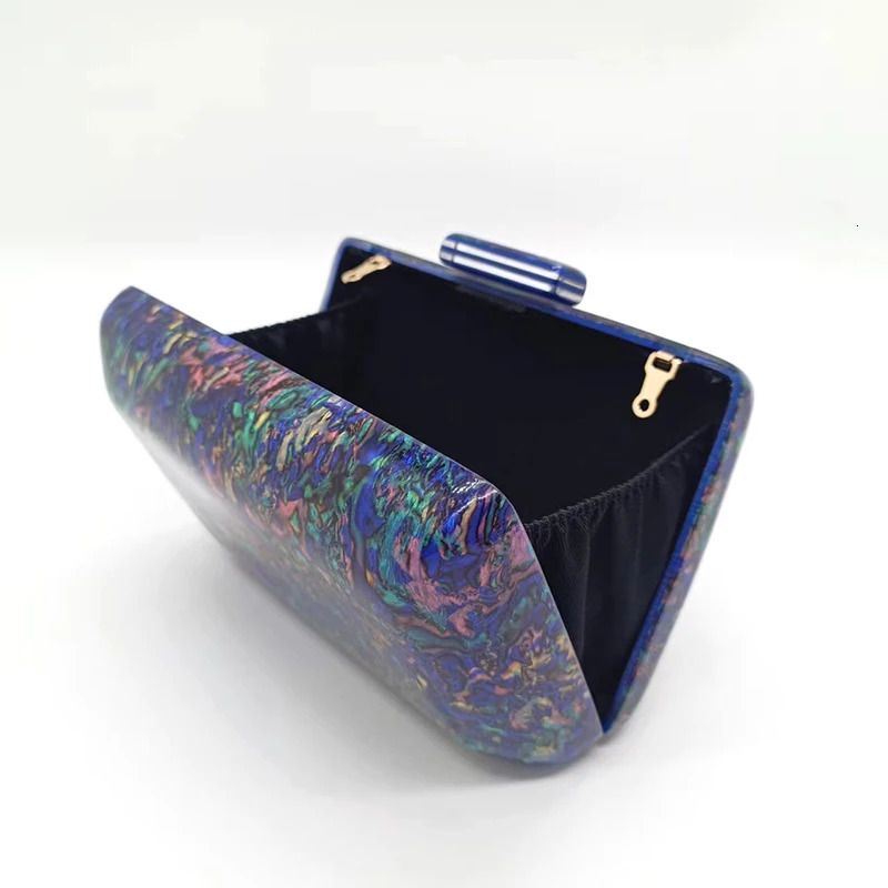 Womens Handbag Acrylic Evening Bags Navy Blue Vintage Colorful Sequins Clutch Purse Party Prom Casual Shoulder Crossbody 250708