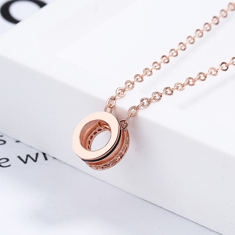 Luxury Jewelry Designer Jewelry 925 Sterling Silver Round Ring Necklace For Women, Niche INS Style, Light Luxury Design, Snake Bone Chain, 2025 New
