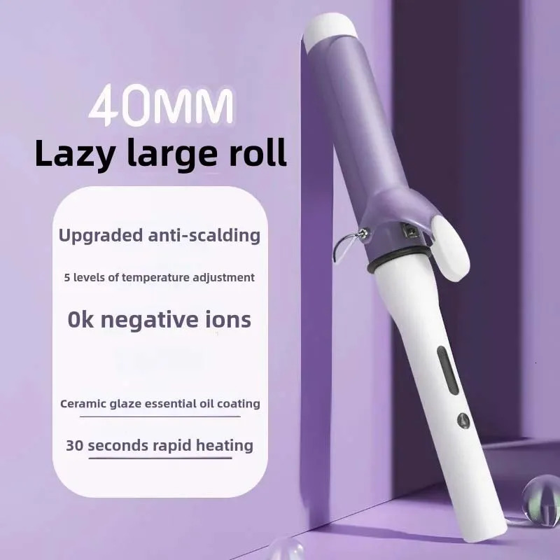 40Mm Curling Barrel Fast Heating Curling Irons Tourmaline Ceramic Curling Iron Large Electric Curler Hair 250712