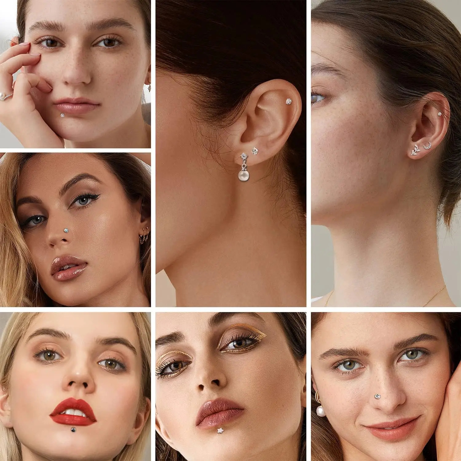 Bobisty 1pc 16G Cartilage Stud Earrings for Women Stainless Steel Small Opal Earring Studs Lip Bar Nose Ear Piercing Jewellery 250708