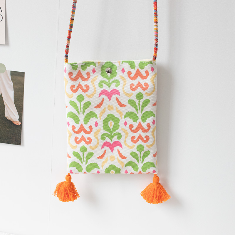 2025 Spring/summer Xinjiang New Ethnic Style Art Ethnic Style Mobile Bag Personalized Handmade Small Square Bag