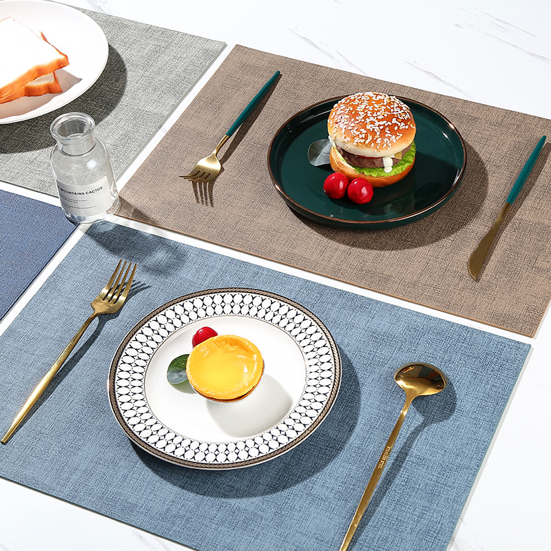 Placemats Dual Sided,Faux Leather Place Meal Mats Indoor Placemats for Dining Table Outdoor Square Non-Slip Washable Table Mats