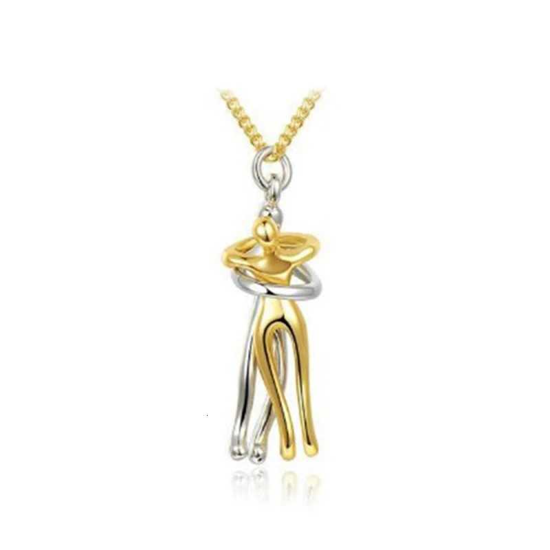 1PC New Fashion Hip Hop Enbrace Couple Pendant Necklaces For Women Men Punk Lovers Hug Necklace Prize Jewelry Party Gifts W250712