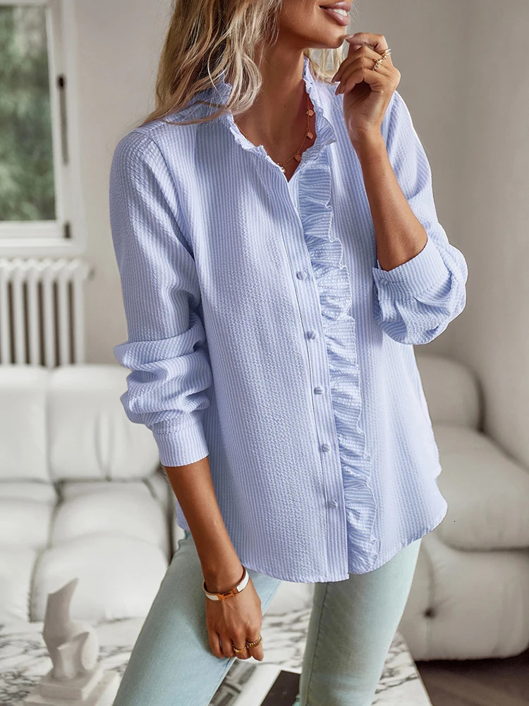 Fashion Women Elegant Office ShirtLong Sleeve Top Causal Comfort Simple ShirtShirts BlousesTops For WomenWomen Clothes 250708