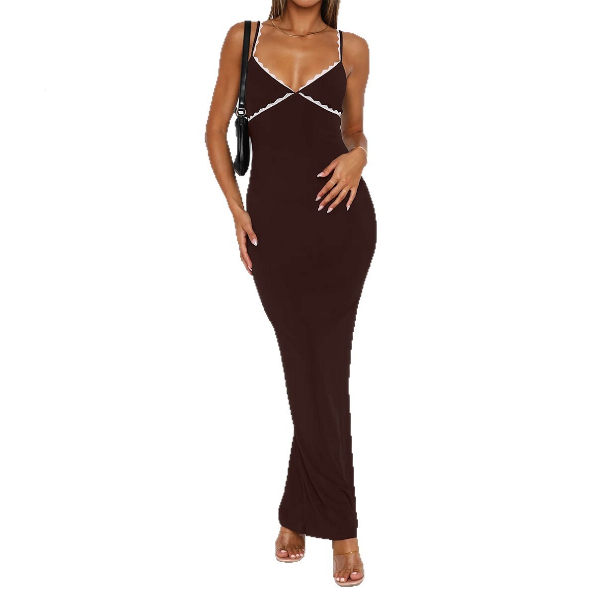 Summer New Women's Skirt Fashion V-neck Sexy Style Strap Slimming Long Skirt Summer New Luxury Designer Women's Skirt New Women's Simpl