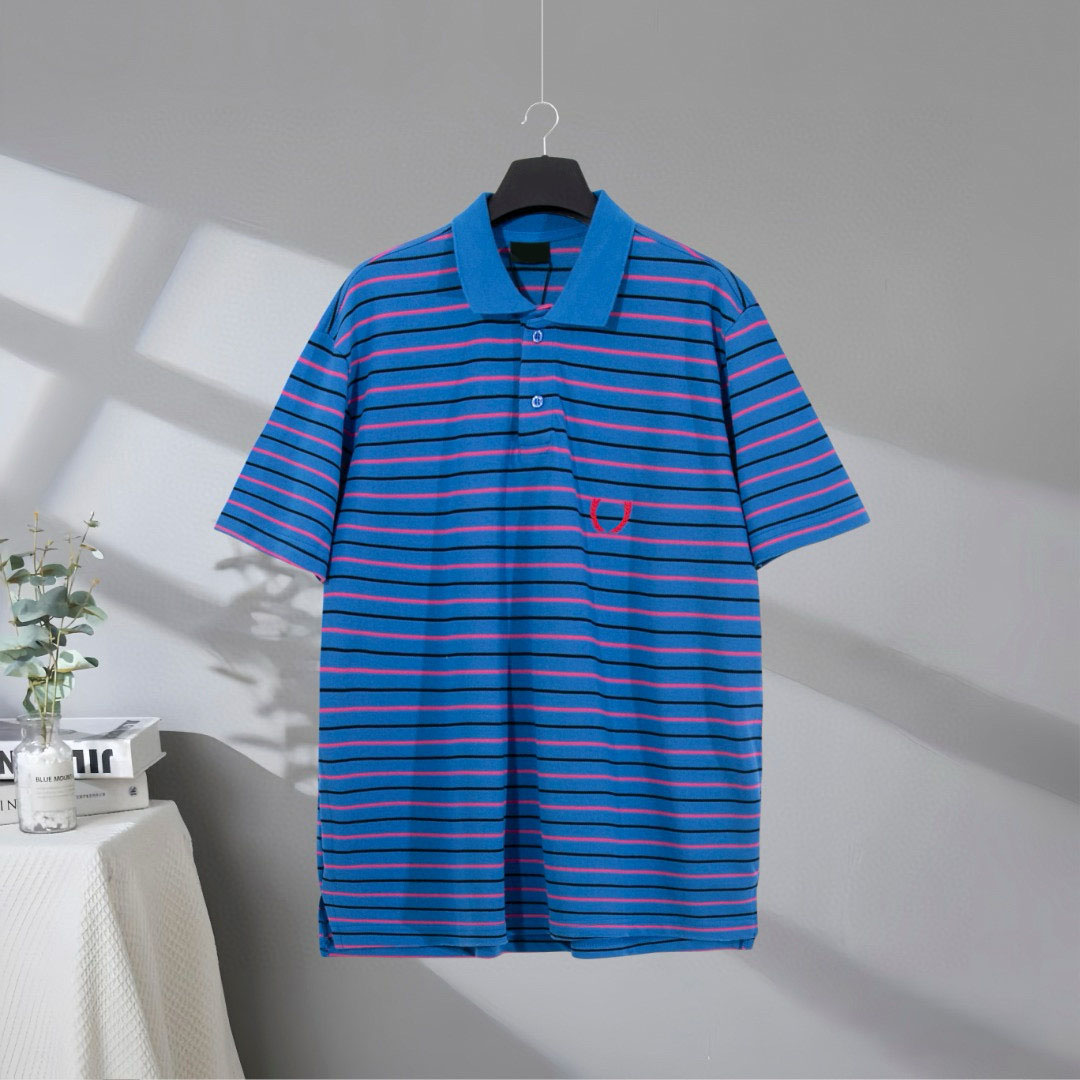 Men's Plus Tees & Polos Round neck embroidered and printed polar style summer wear with street pure cotton 1d9i