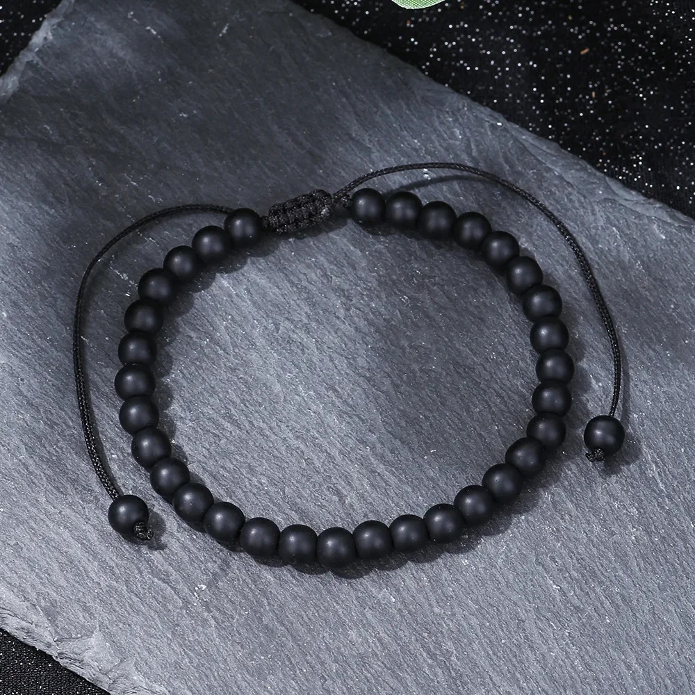 Fashion Beaded Rope Bracelet Unisex Braided Adjustable Cord 4/6mm Obsidian Tiger Eyes Stone Braclet Meditation Couple Jewelry 250712