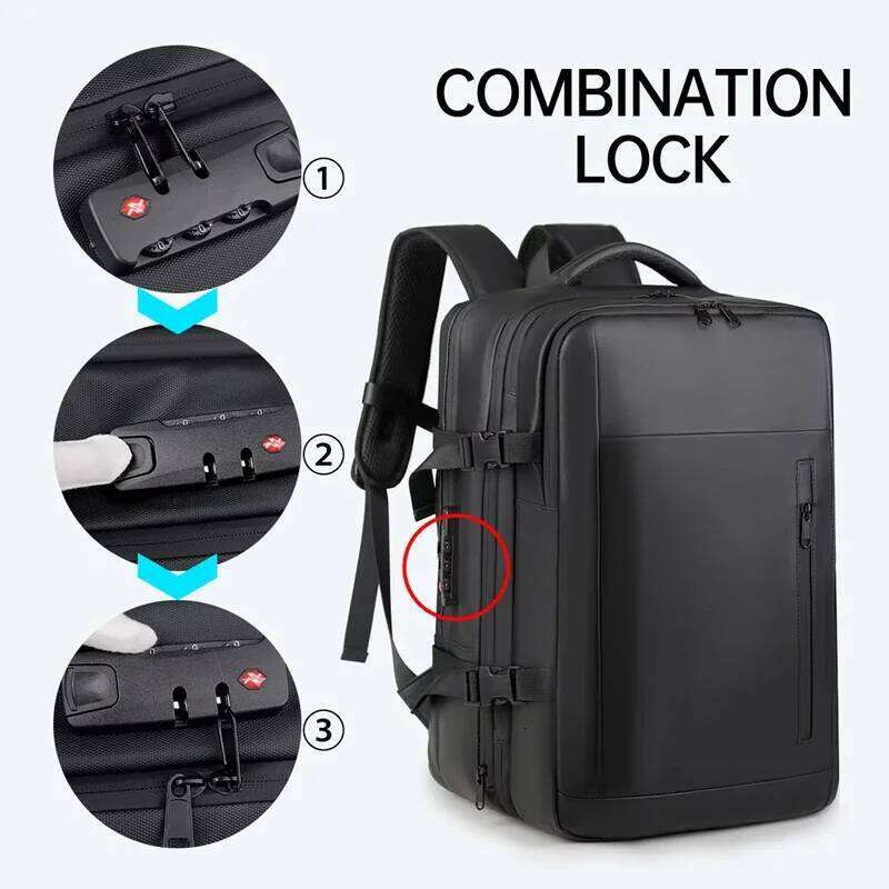 Vacuum Travel Bag For Men Large Capacity Computer Business Laptop Expandable Backpack School Bags
