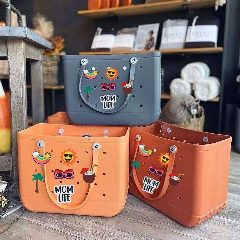 XL Extra Large Waterproof Bag EVA Rubber Beach Travel Picnic Storage Basket Women's Shopping Handbag Jelly Tote