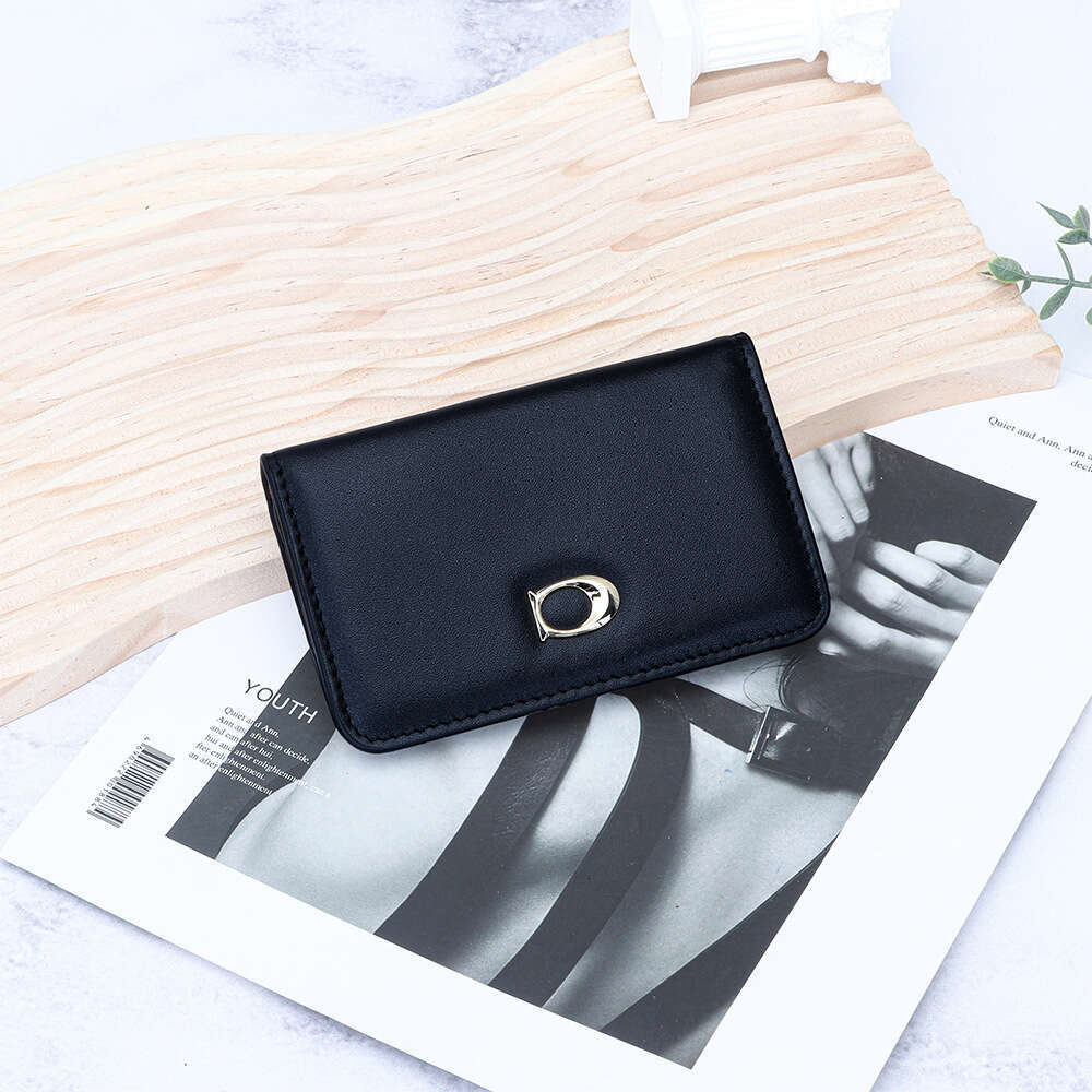 Genuine Leather Short Wallet for Women, First Layer Cowhide, Smooth Nappa Texture, Multi-Card Slot, Integrated Bifold ID Card Holder and Coin Purse