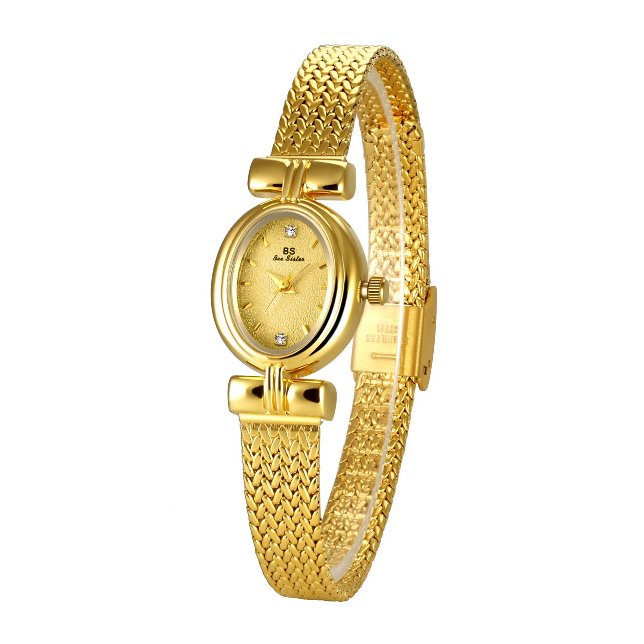 Ladies Watches Vintage High Quality Gold Oval Small Wrist Watch Gift Women Fashion Golden Quartz Wristwatch 250712
