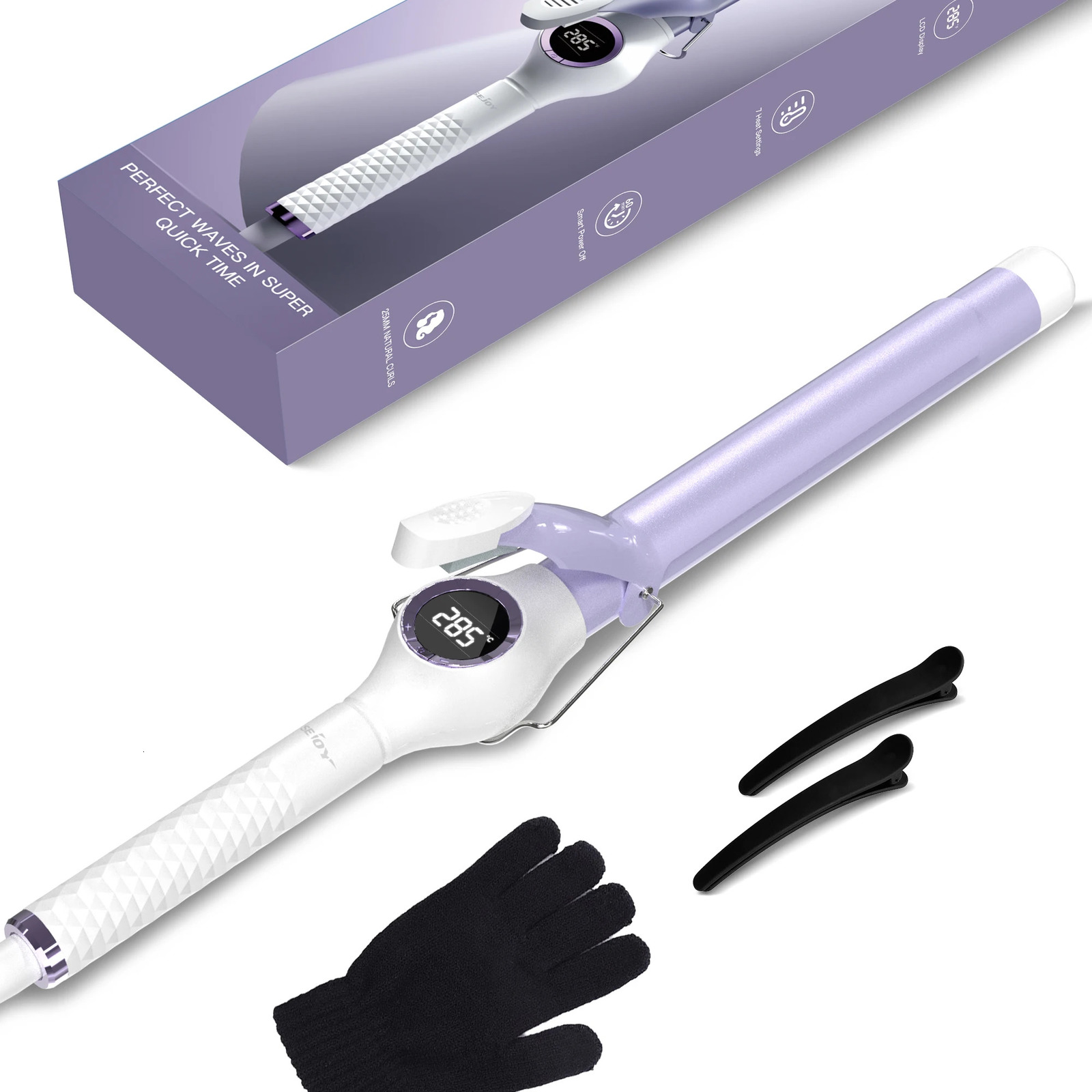 Sejoy 110-240V Electric Hair Curling Wand 1 inch Automatic Rotating Curling Iron for Professional Big Waves and Inward Curls 250712