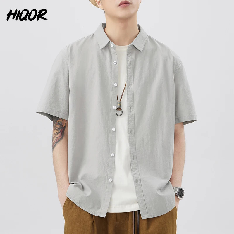 Summer Mens Thin Short Sleeve Versatile Shirts Man Casual Loose Fit Korean Style Trendy Shirt Teens Adults Top Vintage Cardigan 250707