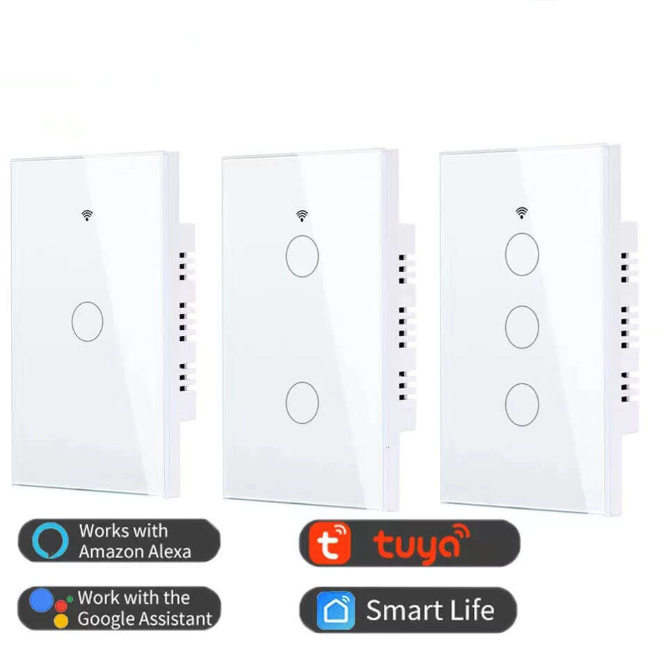 Universal Designer Smart Wi-Fi RF Wall Switch with Anti-Fire Feature - Suitable for US/Brazil/Australia