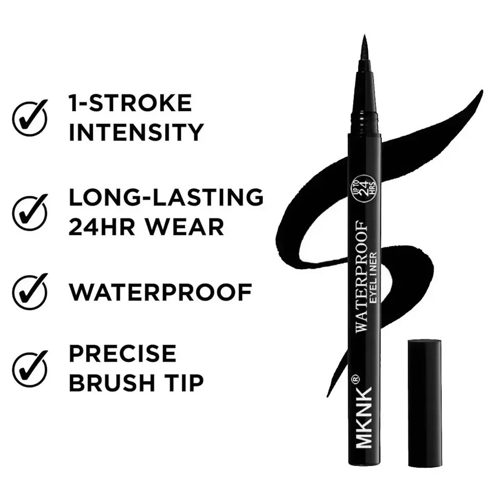 1/2 PCS Black Quick-Dry Eyeliner Pencil - 24H Lasting Smooth Matte Waterproof Anti-Smudge Liquid Eyeliner Makeup for Eyes 250704