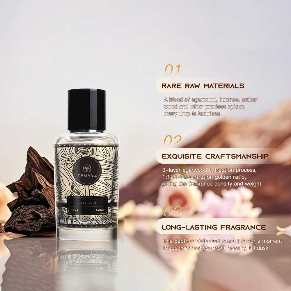 100ml Ode Oud Perfume Wood Oriental Tone Long-lasting Fragrance Unisex Perfume Body Spray Rich Arabic Perfumes Scent Gift W250712