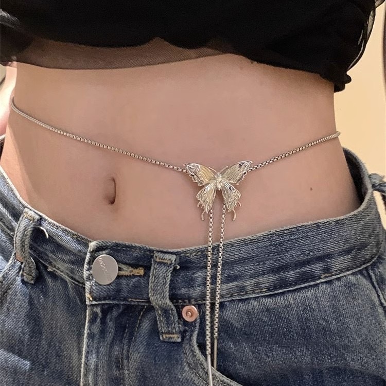 Luxury Jewelry Designer Jewelry Pull Butterfly Necklace For Women 2023 New Trendy Light Luxury Niche Exaggerated Long Collarbone Necklace Neck Accesso