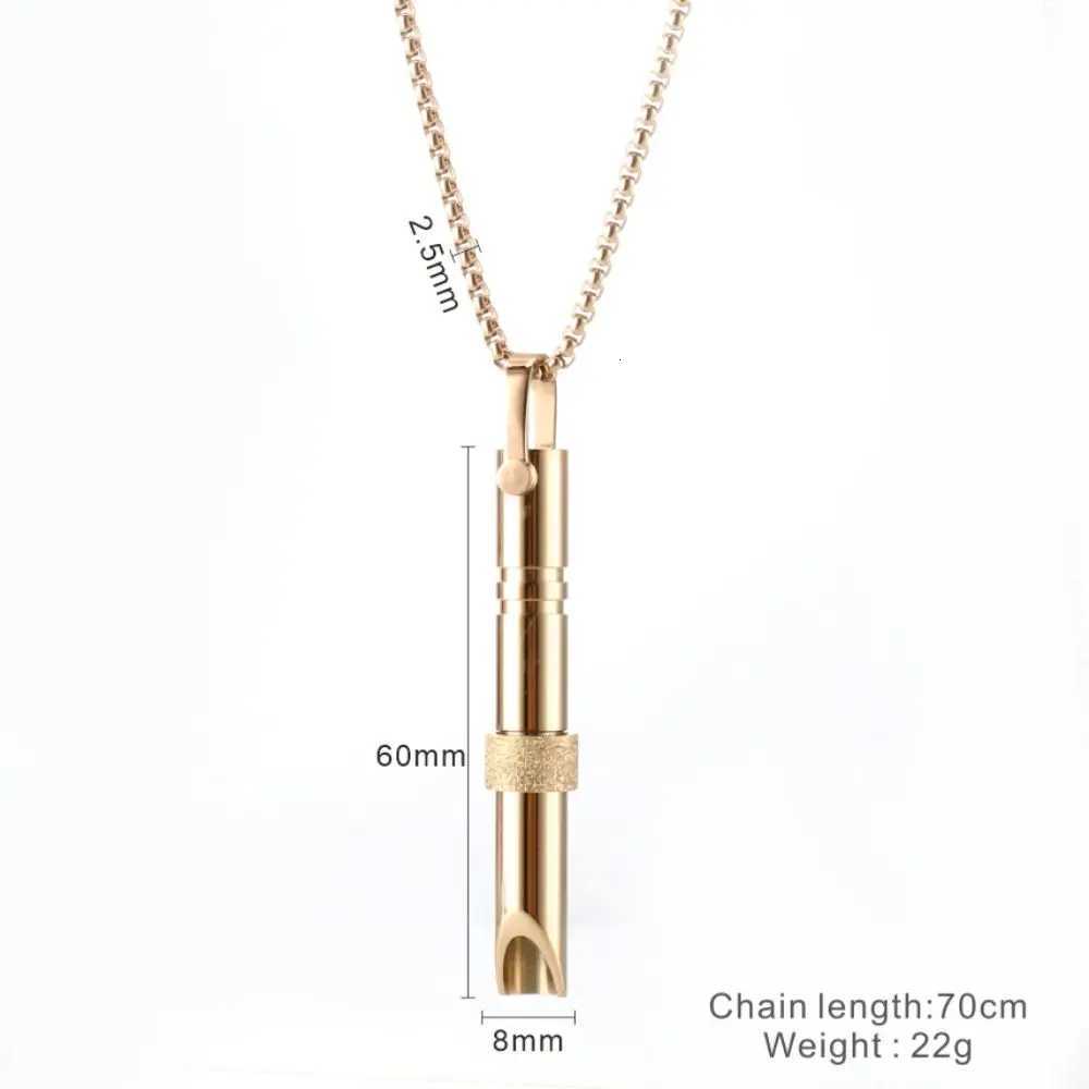 Turning Beads Meditation Mindfulness Pendant Regulating Breathing Whistle Titanium Steel Square Pearl Necklace with Accessories W250712
