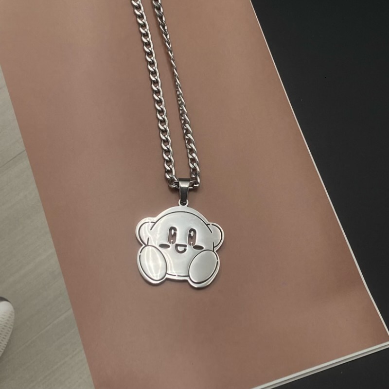 Luxury Jewelry Designer Jewelry Creative Cartoon Recommended Kirby Necklace Pendant Titanium Steel Jewelry Couple Hip-hop Design Sweatshirt Cute For M