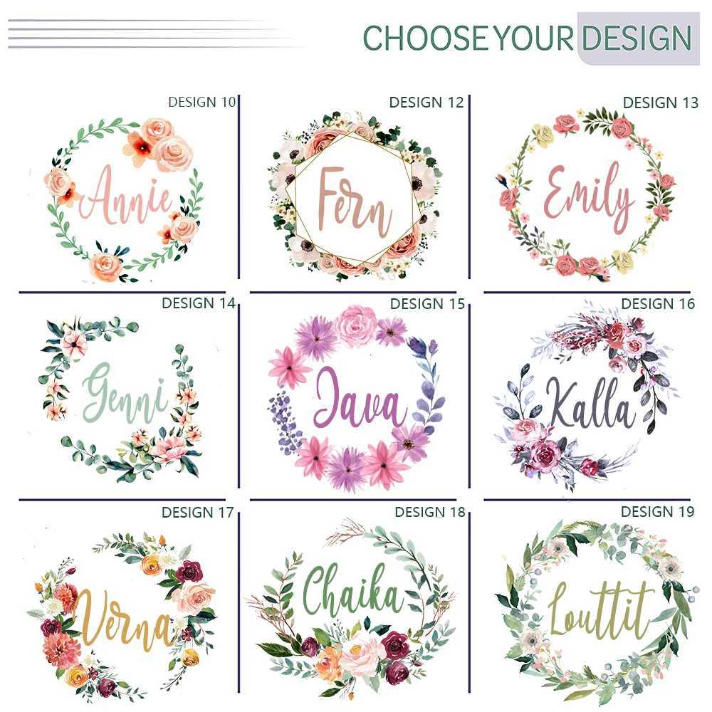 Floral Wreath Personalised New Baby Girl Clothes Personalised First Name Bodysuit Baby Shower Gift Custom Name Toddler Jumpsuit Z250712