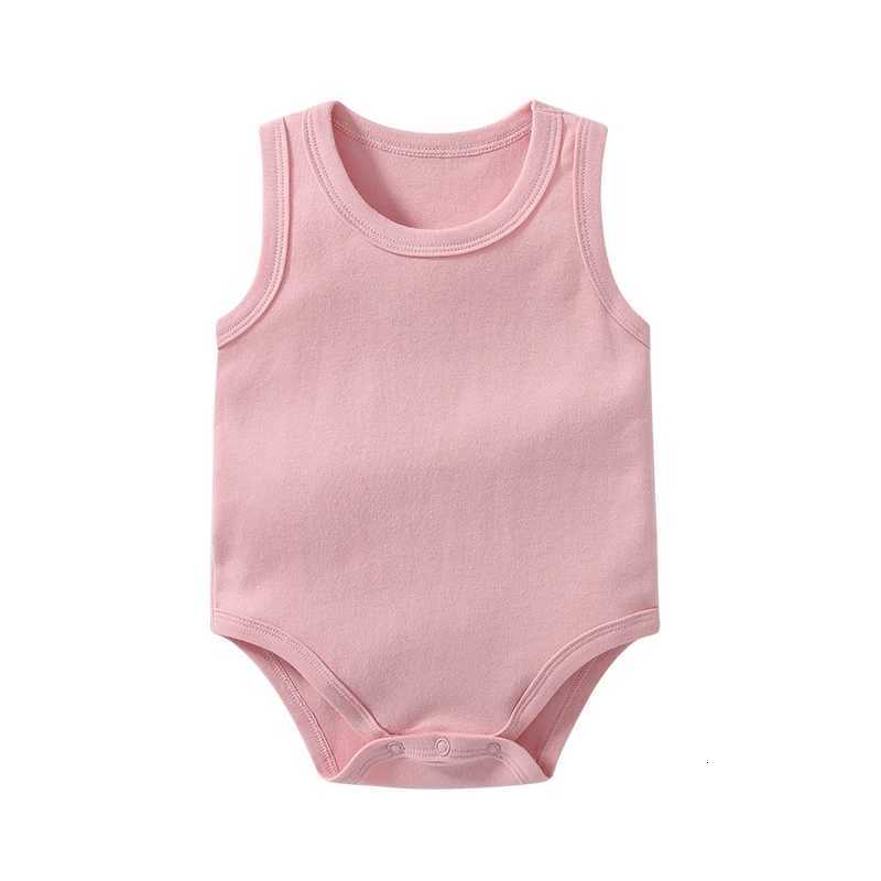 0-24 Months Newborn Baby Clothing Baby Romper Cotton Sleeveless Vest Pure Color Undershirt Summer Baby Boy Girls Outfits Z250712