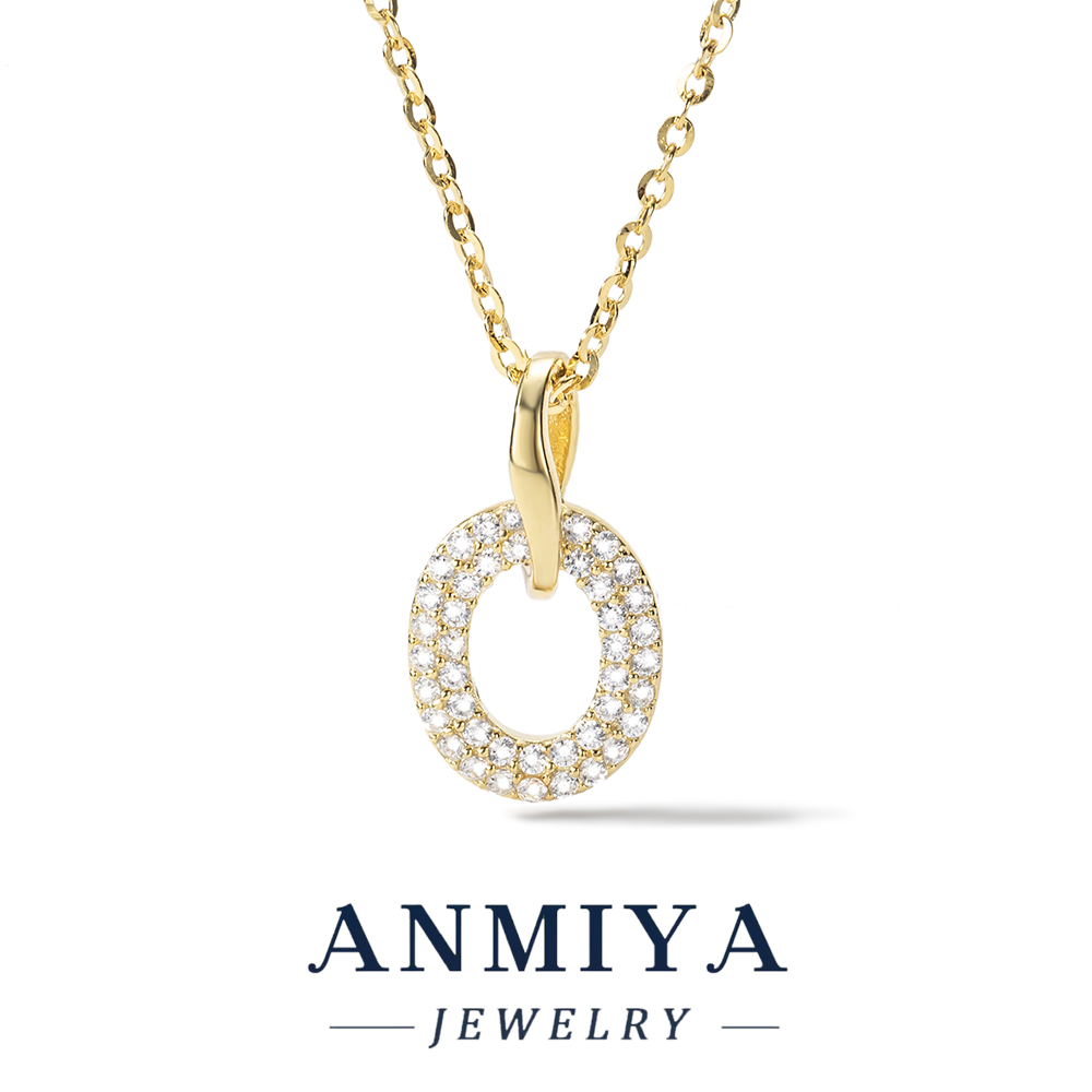 925 Sterling Silver Micro Pave Zirconia Pendant Choker Chain Necklace for Gift Engagement Party Wholesale
