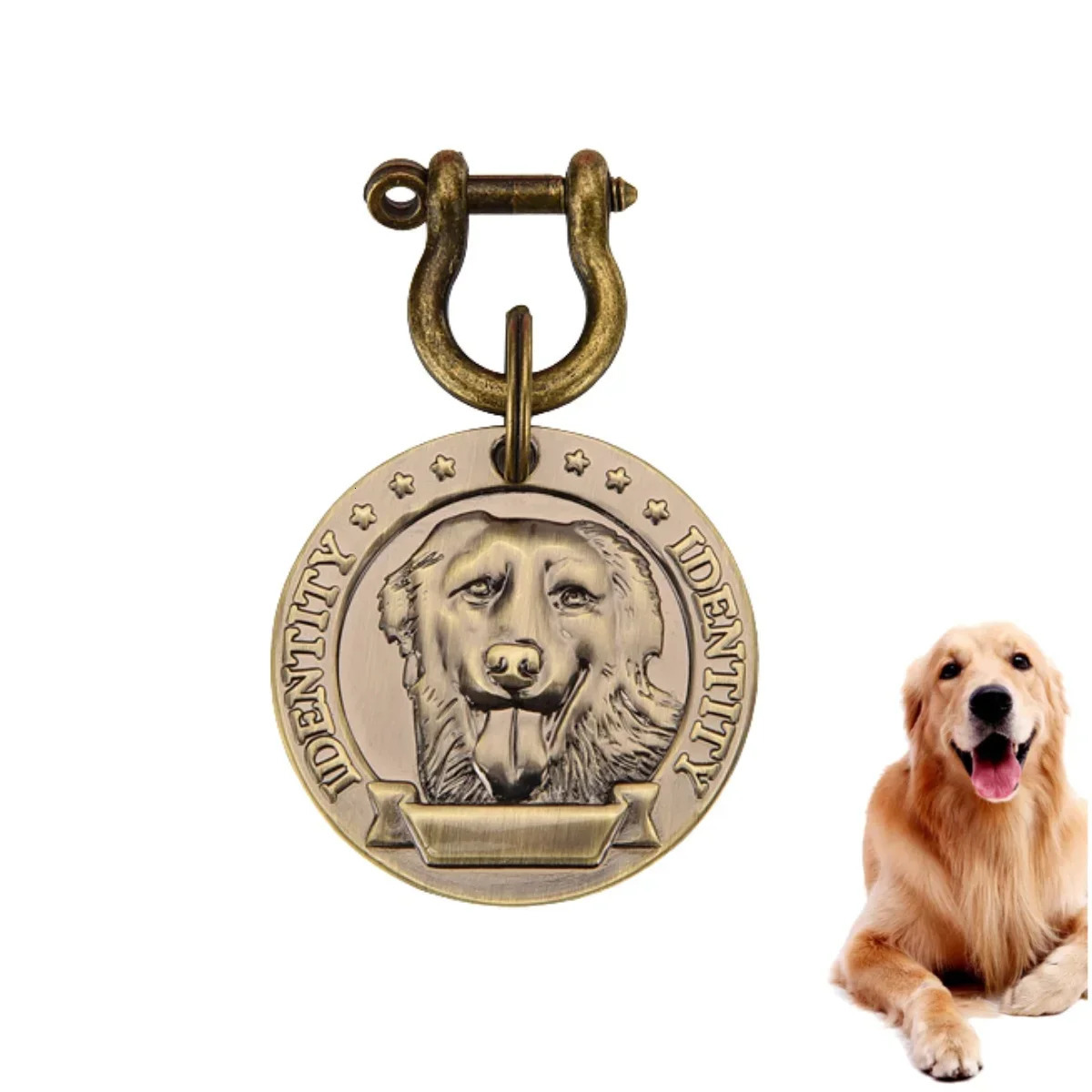 VIP Customizable Engraved Pets ID Tag for Dog Cat Bronze Nameplate Tags Personalized Address Number Dogs Collar ID Pendant 250709