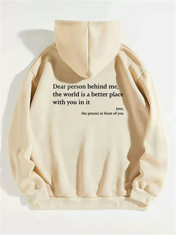 Autumn Y2k Hoodies Young Lady Printed Letter Dear Person Behind Me Creativity Pullover Clothing Street Loose SweatshirtS 250707