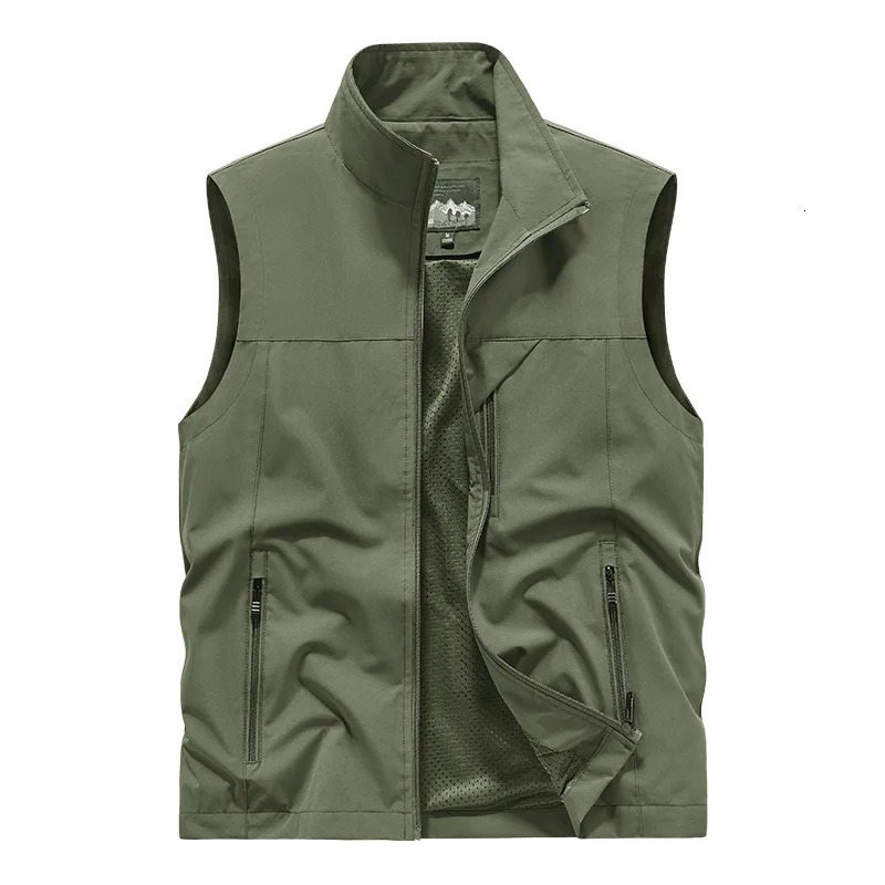 Men Spring Vest Outdoor Tactical Mens Sleeveless Waistcoat Multiple Pockets Plus Size Male Fishing Outwear 250707