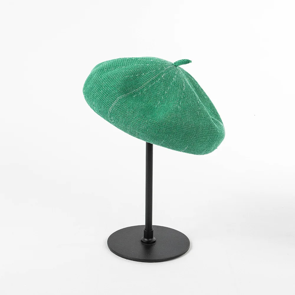 Womens Knitted Linen Beret Hats French Style Ladies Painters Hat Deep Brim Mushroom Caps Beanie Soft Breathable Size 56-58cm 250712