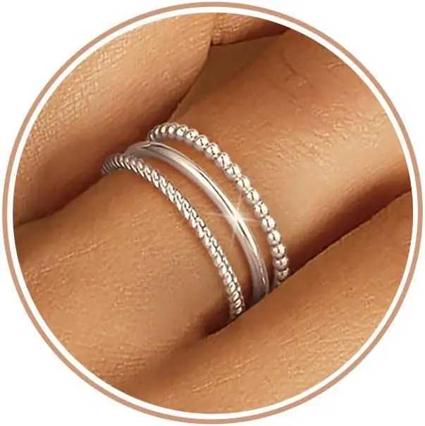 14K Gold Plated Thin Stackable Ring 1.3mm Women Non Tarnish Dainty Ring Set Trendy Thumb Pinky Ring Wedding Bands Promise Gifts y250712