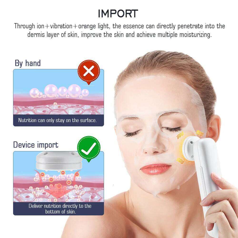 7 IN 1 Micro-Current LED Facial Ultrasonic Ice EMS Beauty Device Vibration Wrinkle Removal Hand-Held Massager