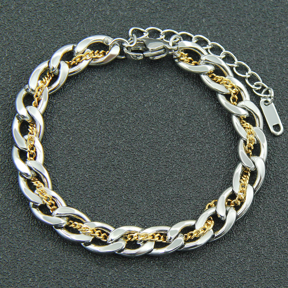 Luxury Jewelry Designer Jewelry Europea Ad America INS Style Hadmade Iterwove Large Ad Small Cuba Chai Necklace Pedat Tredy Light Luxury Titaium Steel