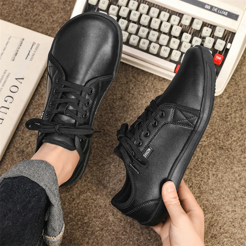 Men Shoes Wide Barefoot Shoes for Men Minimalist Split Leather Casual Shoes Breathable Comfortable White Shoes Walking Sneakers 250707