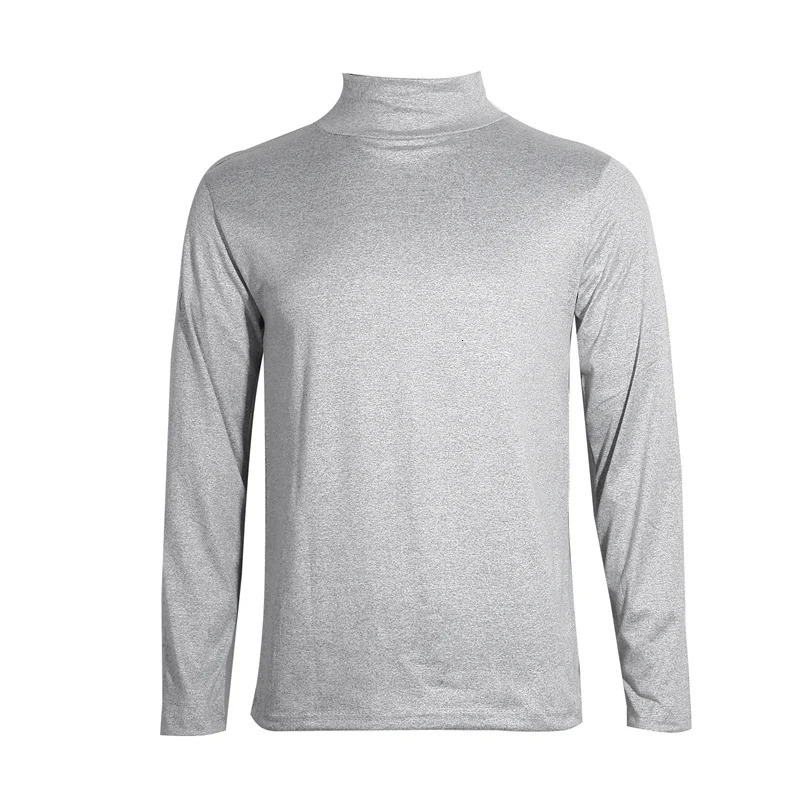 Mens Solid Color Turtleneck TShirt Spring Casual Long Sleeve Basic Bottoming Shirt Fashion SlimFit Tops Plus Size 250707