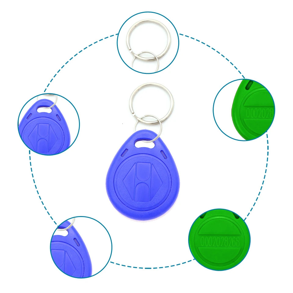 100pcs/lot RFID Keychain Card Tag Key 125khz ID Keyfob TK4100 EM4100 Access Control Time Attendance Fob Token Ring 250709