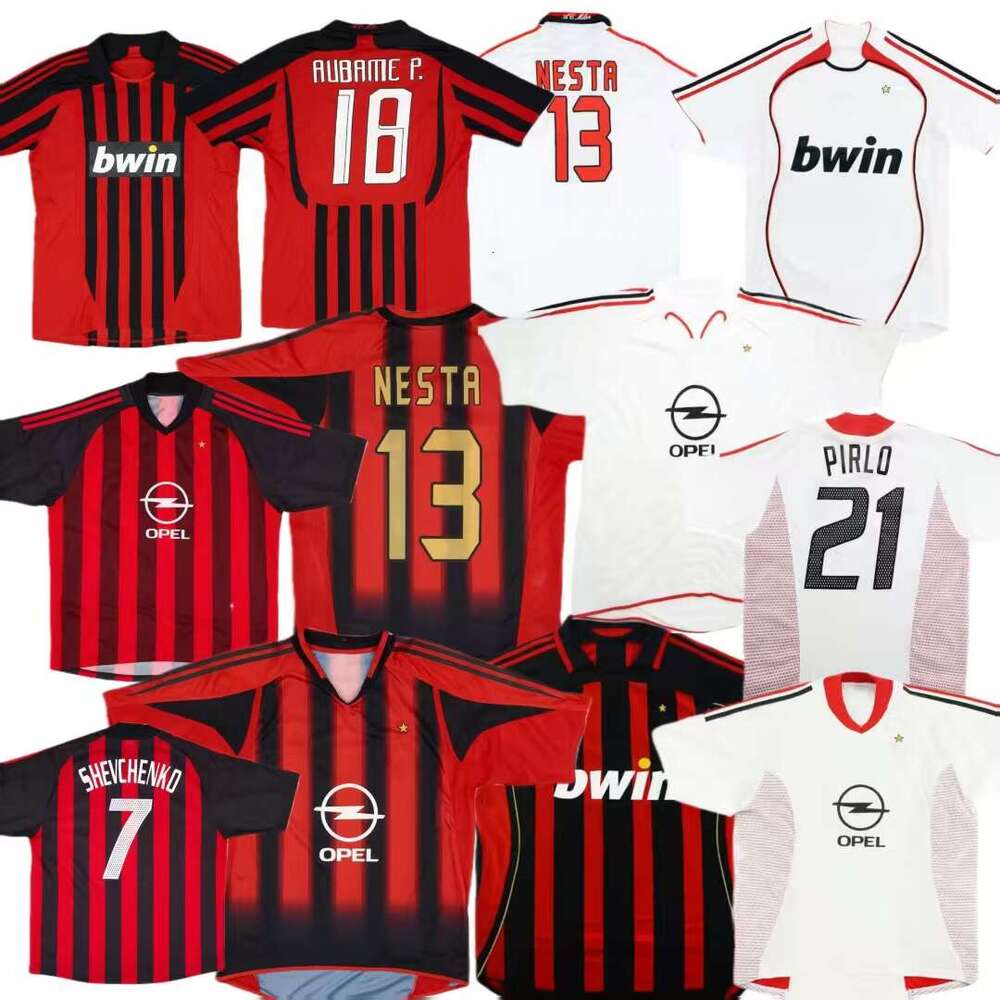 Retro classic soccer jerseys ac milian 95 96 97 98 99 2000 01 02 03 04 05 06 07 08 09 2010 KAKA Shevchenko WEAH PIRLO MALDINI BIERHOFF AC RONALDINHO BAGGIO football jersey