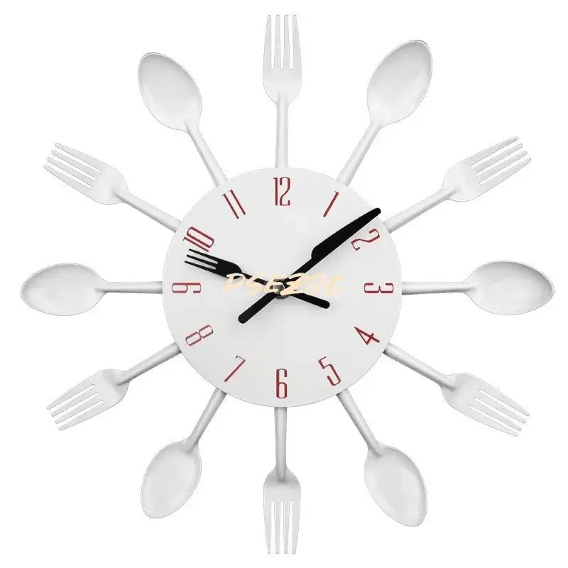 12 Inch Restaurant Kitchen Personalized Metal Creative Wall Clock Living Room Clock Minimalist Art Waterproof Quartz Wall Clock