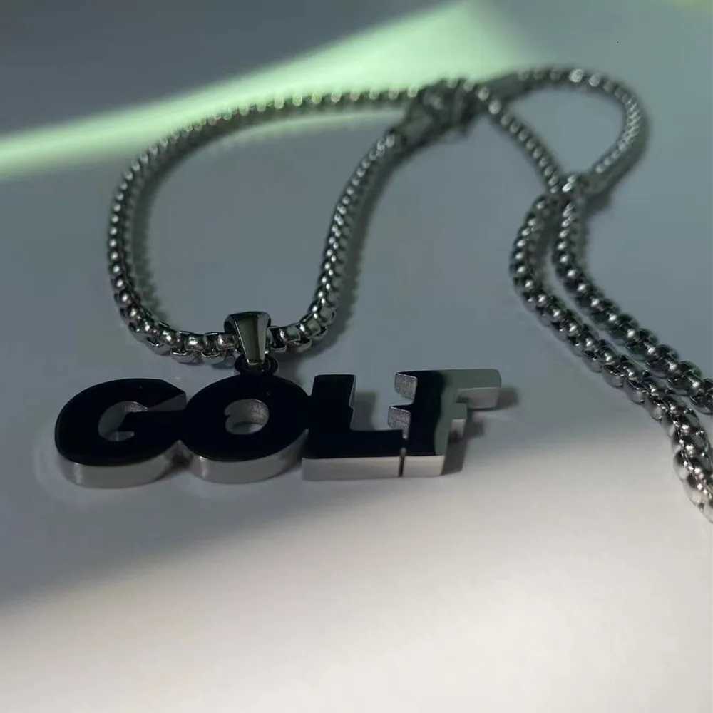 Titanium Steel Lettered Pendant Necklace Hip Hop Niche Necklace Sweater Chain Hoodie Accessories Glamor Jewelry for Men / Women W250712