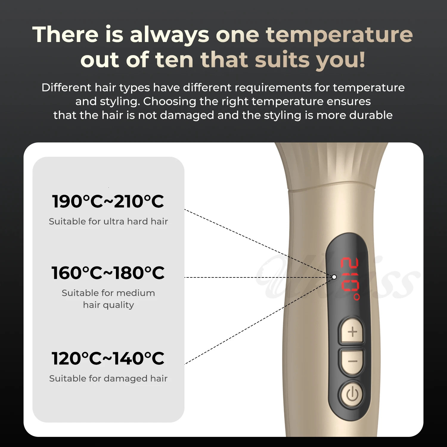 Hair Volumizing Comb Heated Curling Brush 10 Temperature Setting Hair Styling Tool Heating Round Brush Professional Curling Iron 250712