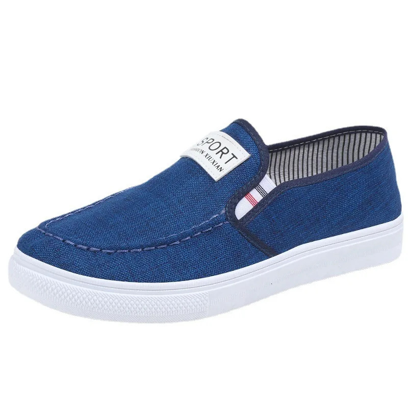 2025 Men Casual Shoes Slip on Canvas Fashion Sneakers Breathable Summer Walking Loafers Non Slip Comfortable Youth Skate Flats 250708