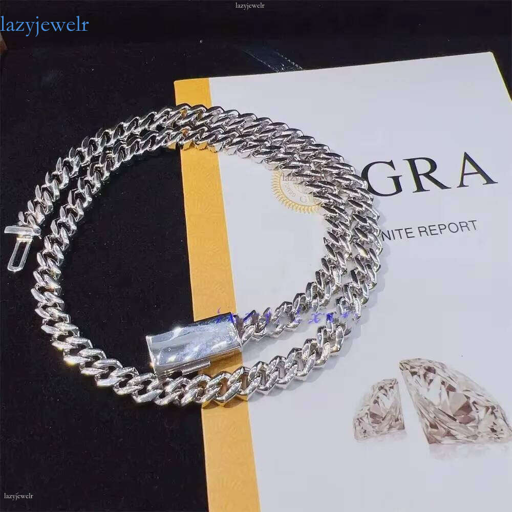 designer pass test 14mm wide gra moissanite dia gold sterling sier cuban link chain for men hip hop necklace with box