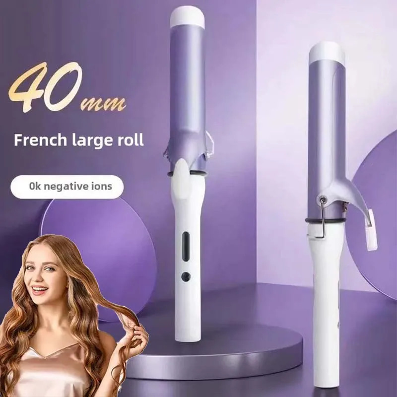Professional 40Mm Ceramic Swivel Curling Iron Hair Curler With Big Wave Electric Curler Hair Styling Tool 250712
