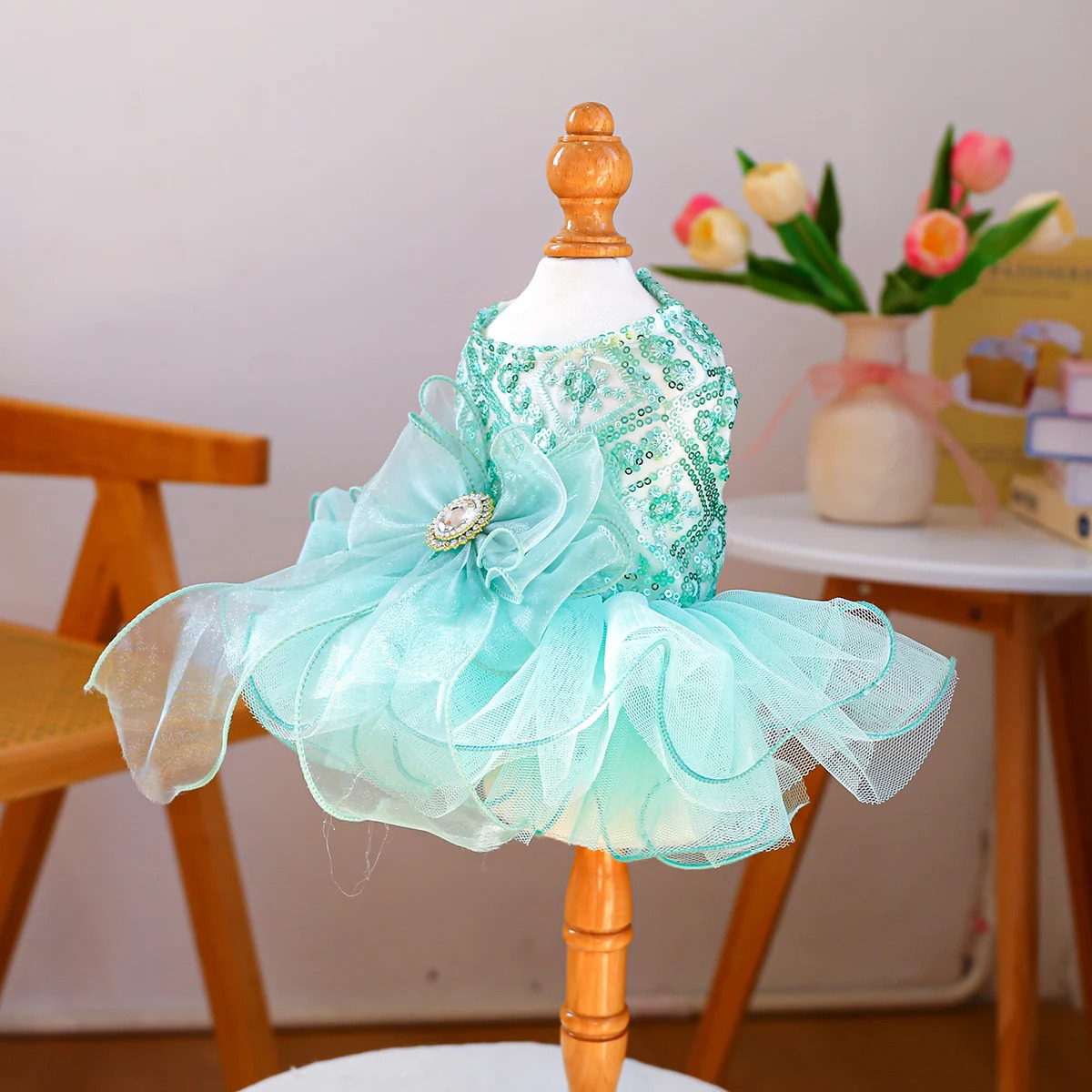 Dream Fairy Wedding Dress Green Puppy Dog Clothes Summer Pet Cat Wedding Dress Mesh Tutu Dress Princess Style 250708
