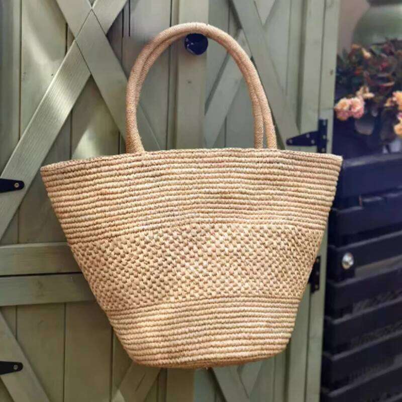 Women Beach Vintage Handmade Woven Shoulder Bag Raffia Rattan Shopping Bags Bohemian Ladies Summer Travel Vacation Casual Totes